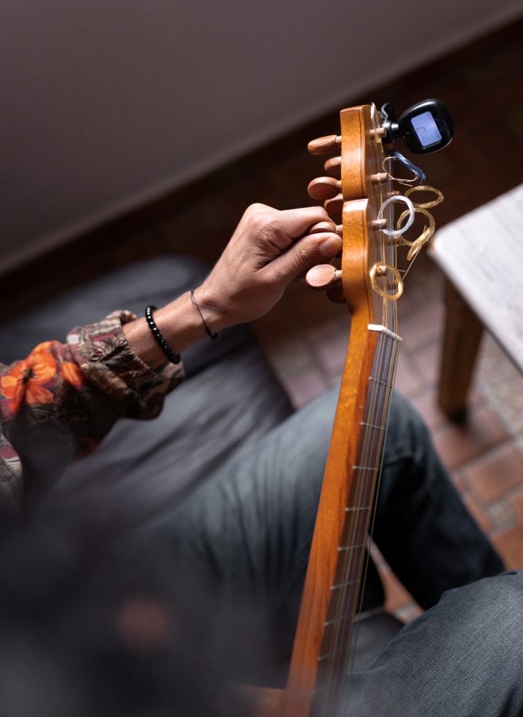 musician in a practice session